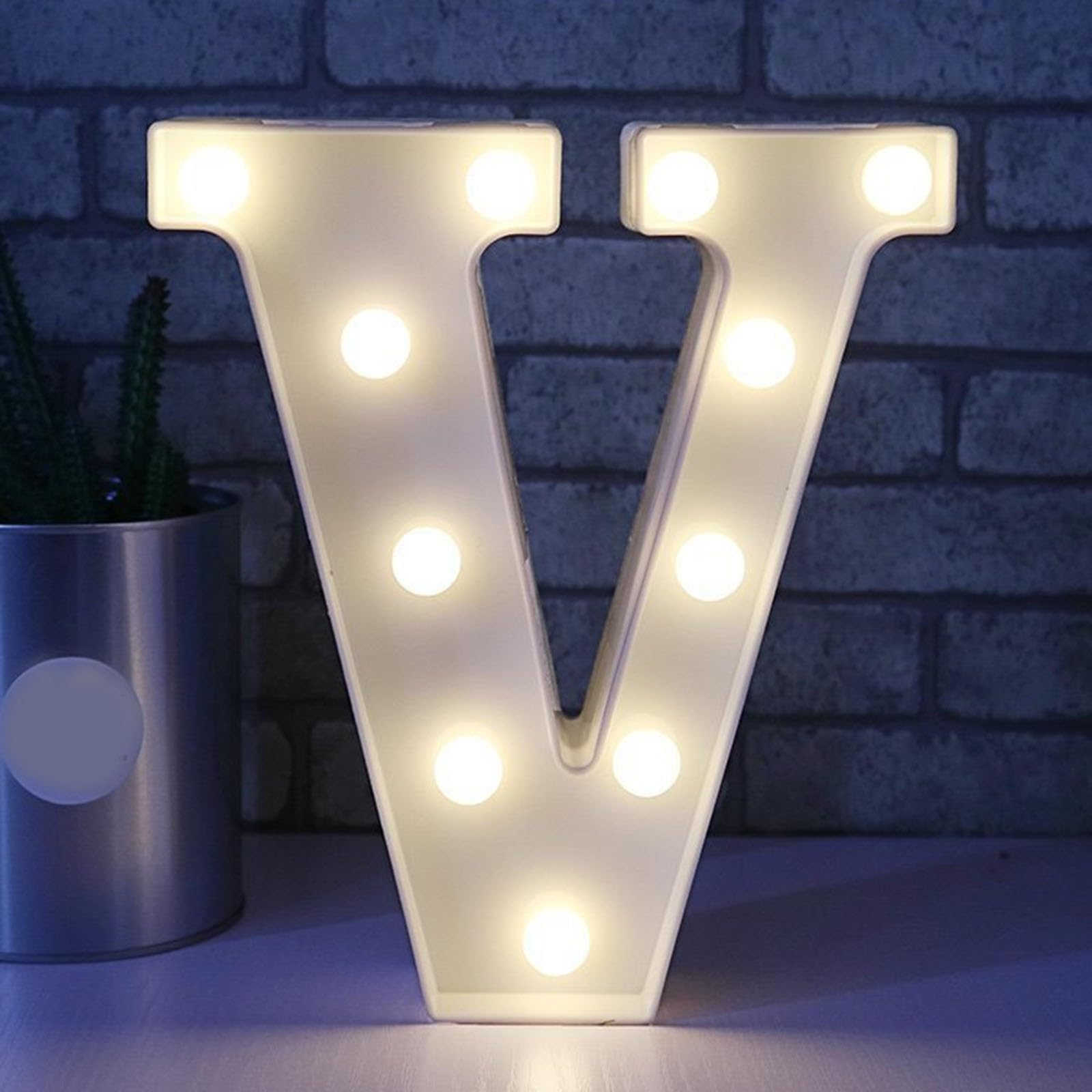 Marquee Letter Lights Sign Warm White LED Light Up Numbers 18th, 30th, 50th Birthday Party for Home Party Wedding Decoration (Color : Letter V, Size : 22.5cm/8.85in)