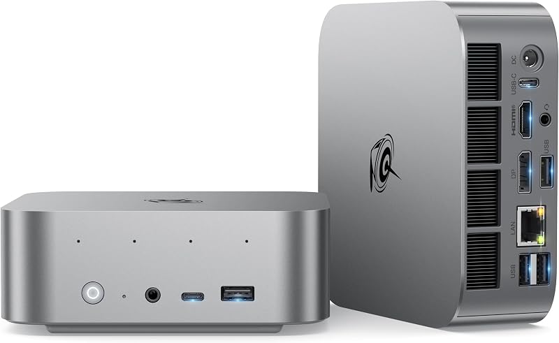 Beelink SER9 Pro AI Mini PC, AMD Ryzen 7 H255 (hasta 4,9 GHz), 24 GB LPDDR5X 6400MT/s 1 TB NVMe SSD, Radeon 780M, micrófono/parlante integrado, USB4, WiFi 6, LAN 2,5 G, pantalla triple 4K@240 Hz, computadora de sobremesa