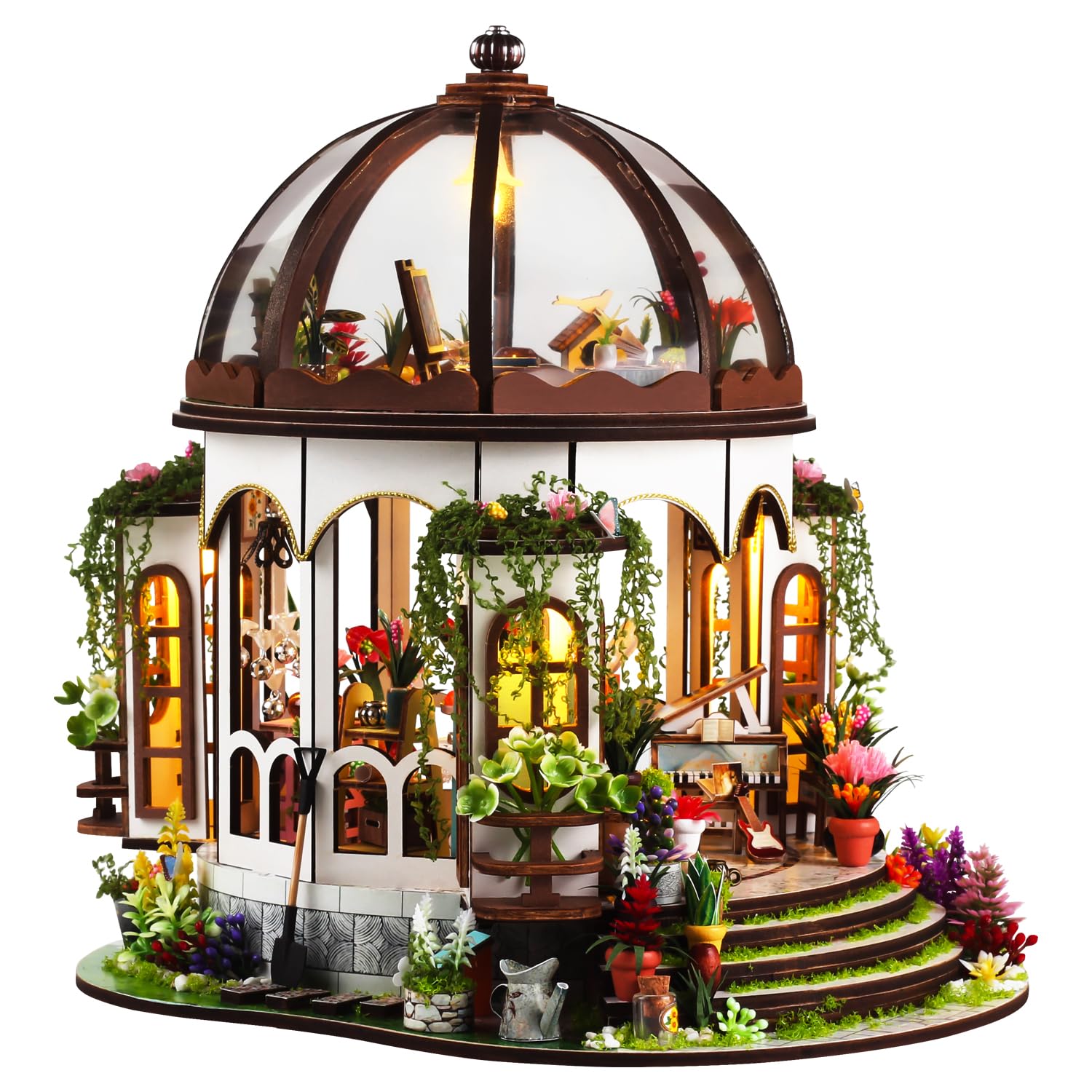 Amazon | Ahilmrn DIYミニチュアハウスキット、LED付き小さな家