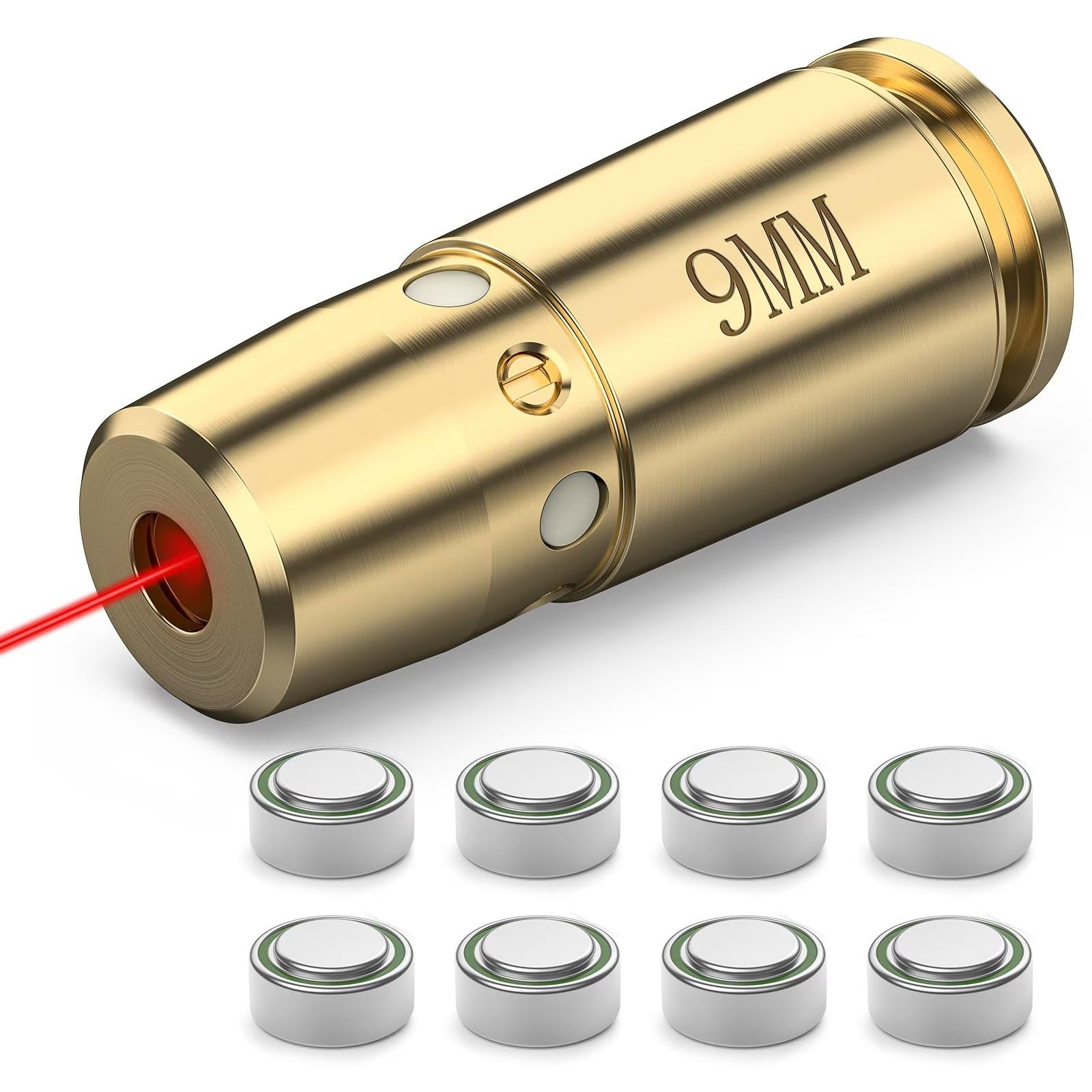 CVLIFE Bore Sight Laser 223 5.56mm/9mm/.243.308/12Gauge/7.62x39mm/.45acp Red Laser Bore Sighter with Batteries
