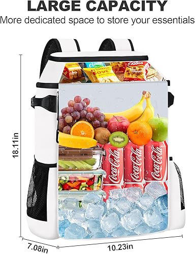 Miniatura 30 de Mochila térmica para 30 latas, impermeable, con compartimento para enfriar para hombres y mujeres, bolsa térmica de lados suaves, mochila ligera Gris