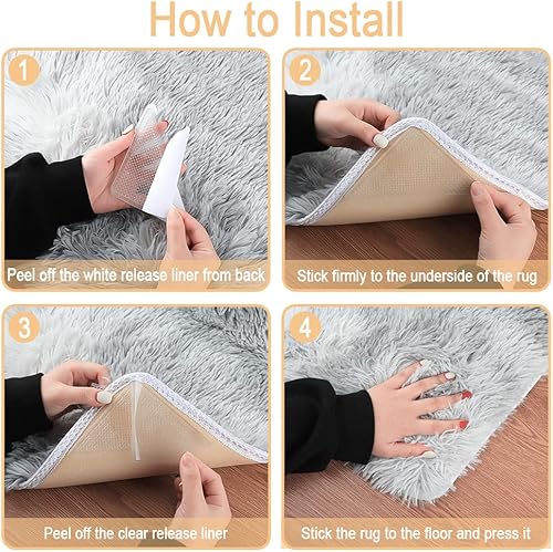 Miniatura 4 de Agarres para alfombras, agarre triangular antideslizante y no se riza, mantiene la alfombra en su lugar y protege el piso, almohadilla de alfombra