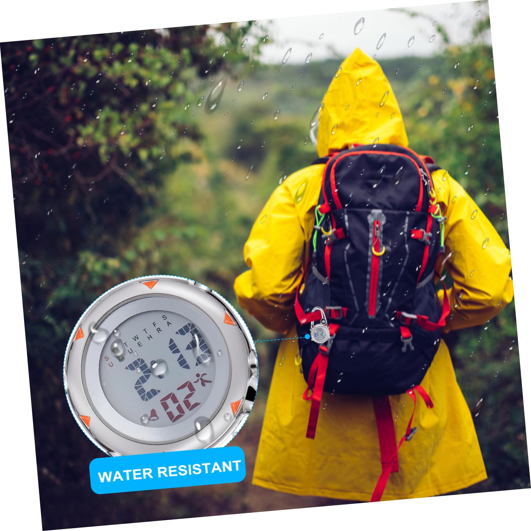 LIFKOME 2stücke Pack Digitale Taschenuhr Mit Karabinerclip Leuchtend Für Krankenschwestern Outdoor Bergsteigen Camping Kompass Stiftdesign Rostfrei Leicht Tragbar Für Einsatz