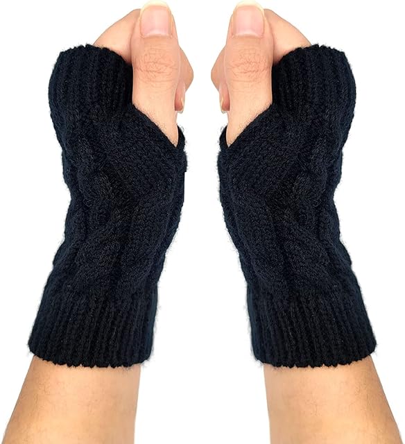 Qiuyan Fashion Warm Soft Comfortable Wrist Gloves Winter Fingerless Women Girls Arm Gloves Mitten Knit Crochet Ladies
