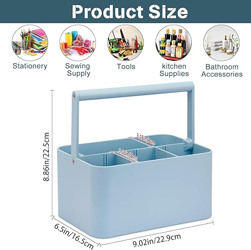 Miniatura 6 de LAFARA Organizador de almacenamiento de suministros de arte, organizador multiusos con asa y divisor ajustable, organizador de almacenamiento de