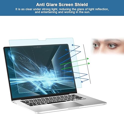 Miniatura 3 de MOSISO Paquete de 2 protectores de pantalla de bloqueo de luz azul compatibles con MacBook Air de 15 pulgadas 2024 2023 A3114 A2941 M3 M2, película