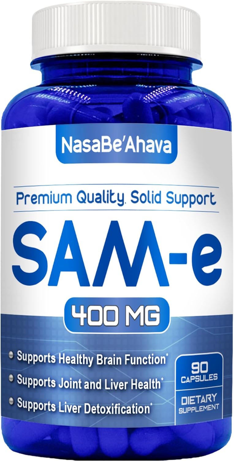 SAM-E Supplement 400mg | Easy Absorption S-Adenosyl-L-Methionine SAM-e 400mg for Bone and Mood Support Supplement | Made in The USA Non-GMO and Gluten Free (90 Day Supply)