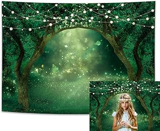 Enchanted Polyester Garden Background Magic Forest Fairy Wonderland Woodland Decorations Wedding Baby Shower Birthday Party Banner Backdrop (7x5FT)