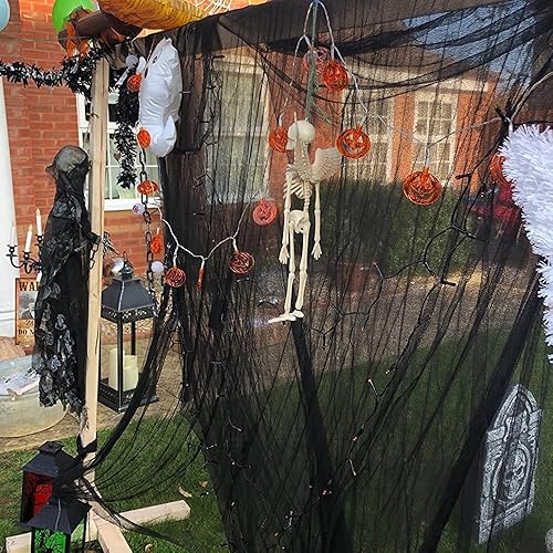 Miniatura 3 de Tela de gasa espeluznante y espeluznante de 80 x 400 pulgadas, de gran tamaño, para decoración de Halloween para casa embrujada, hogar, pared,