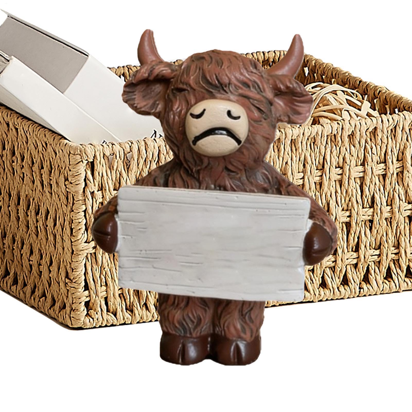Figurines d'animaux de vache mignonnes pour déco de bureau et chambre
