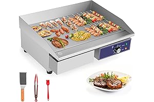 22'' Cast Iron Electric Griddle, Commercial Grade Griddle