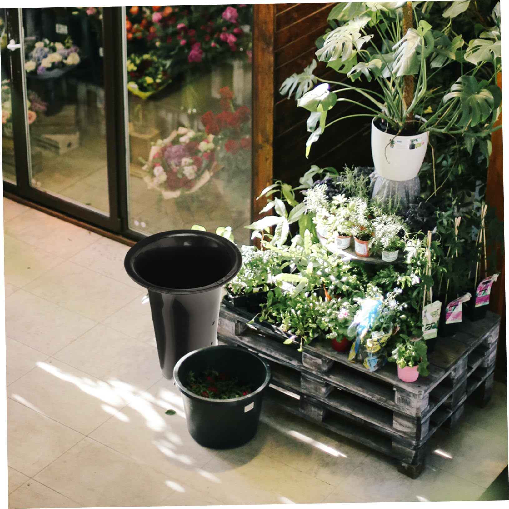 Pots pour Orchidées Trous Muraux Lot de 10 en Plastique Noir Résistants à la Déformation Hauteurs Augmentées pour Jardin et Intérieur