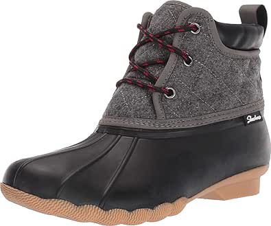 Skechers Womens Pond Lil Puddles Mid Quilted Lace Up Duck Boot With Waterproof Outsole