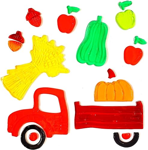 Autumn Truck Gel Cling Set -Fall Farm Harvest Window Clings