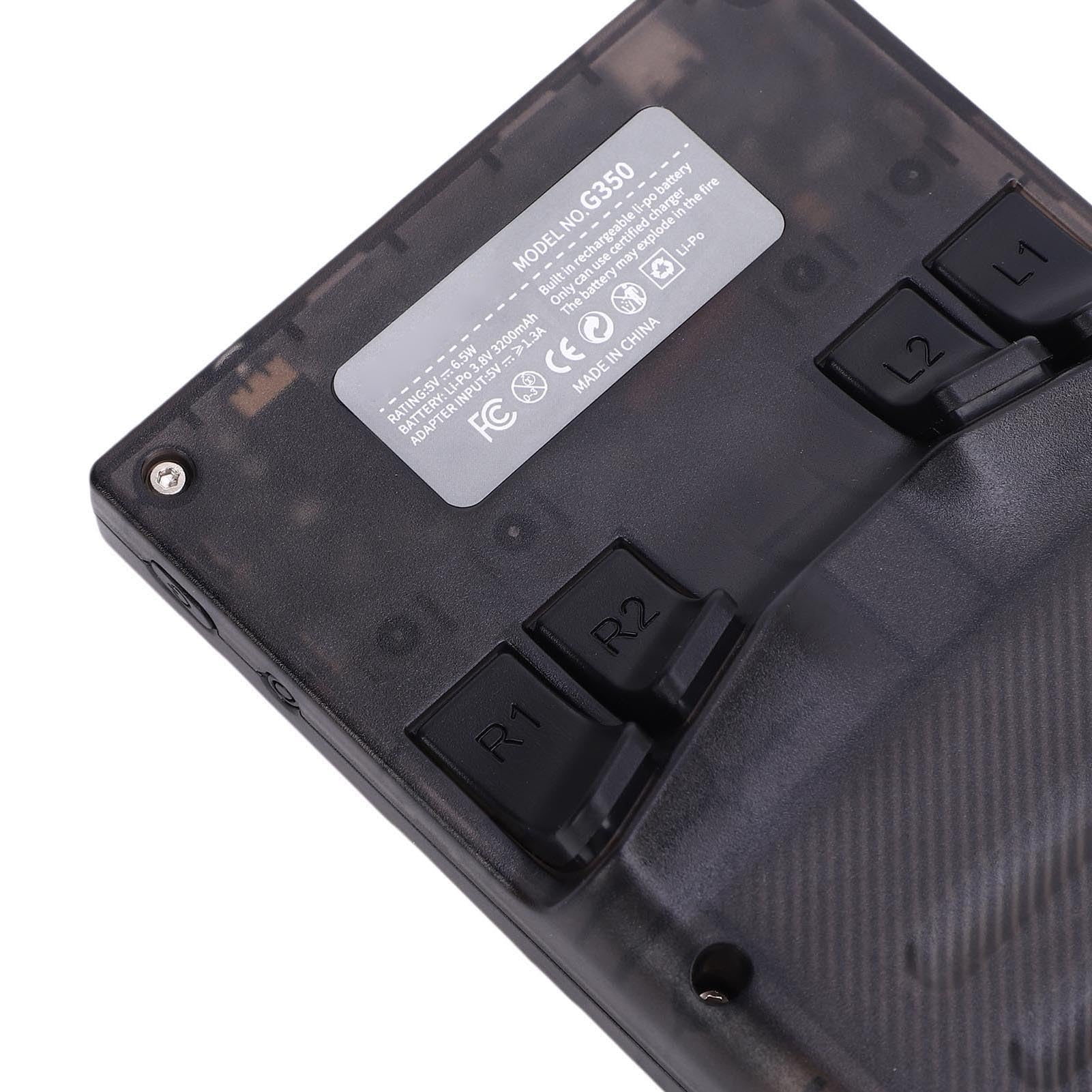 Consola de Juegos Retra, Consola de Juegos Portátil con Batería de 3200mAh para Acampar en Viajes Al Aire Libre (Negro transparente)