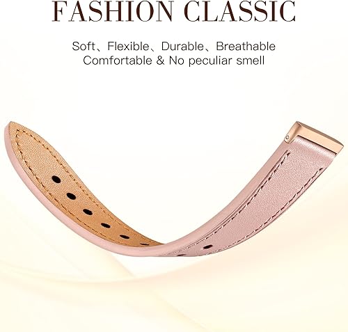 Vista 16 de Maledan Compatible con Fitbit Sense/Fitbit Versa 3 bandas para mujeres y hombres, correa de repuesto de cuero genuino de grano superior suave