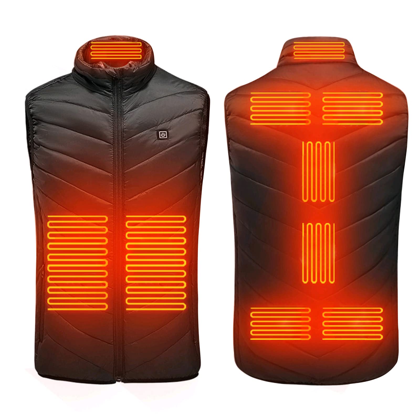 Verwarmend vest voor dames met powerbank 16000mAh 7.4V, 8 verwarmingszones, Elektrisch verwarmd damesvest, warm vest met accu voor skiën en outdoor Verwarmend vest voor dames met powerbank 16000mAh 7.4V, 8 verwarmingszones, Elektrisch verwarmd damesvest, warm vest met accu voor skiën en outdoor