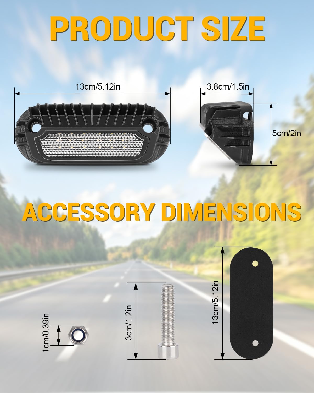 Eclairage Exterieur Camping Car Lampe LED Camping Car 12V Lampe pour Auvent Caravane Lumière 6500K Blanc et 3000K Jaune 800LM IP68 pour RV Van Bateau Camion 2 Pièces