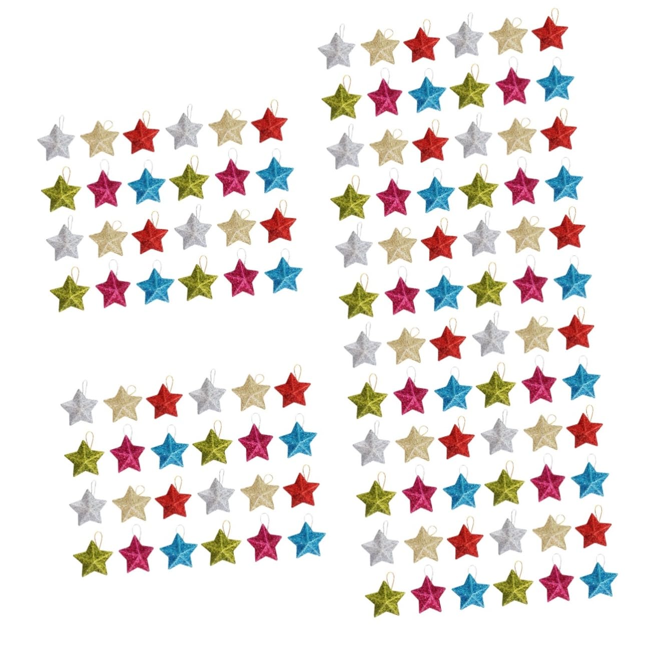 Ciieeo 5 Set Di Decorazioni Natalizie 3d Con Ciondoli A Forma Di Stella Glitterata Facili Da Usare Per Decorazioni Per Alberi E Feste 30 Pezzi * 5