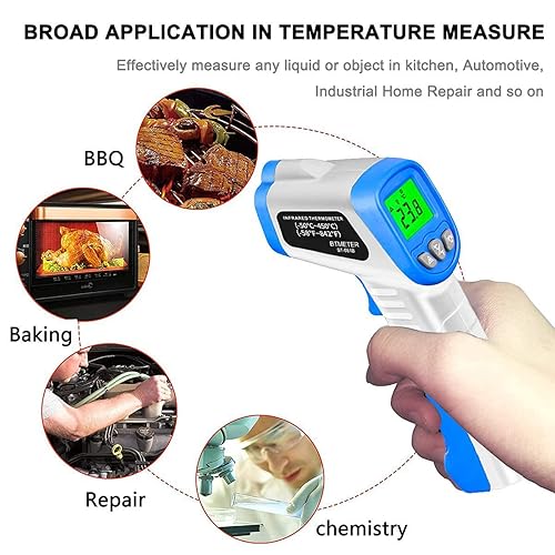 Miniatura 6 de BTMETER Termómetro infrarrojo digital BT-981B, pistola de temperatura IR HVAC sin contacto, pistola de temperatura de -58.0 F a 842.0 F (-58 a 842