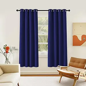 NICETOWN Room Darkening Curtain for Living Room - Energy Saving Thermal Insulated Grommet Room Darkening Curtain/Drape for Bedroom (1 Panel, 46 by 72, Navy Blue)