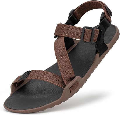Mens Wide Barefoot Sandals - Minimalist | Zero Drop | Ultralight Trail Running Hiking Sandals Adjustable