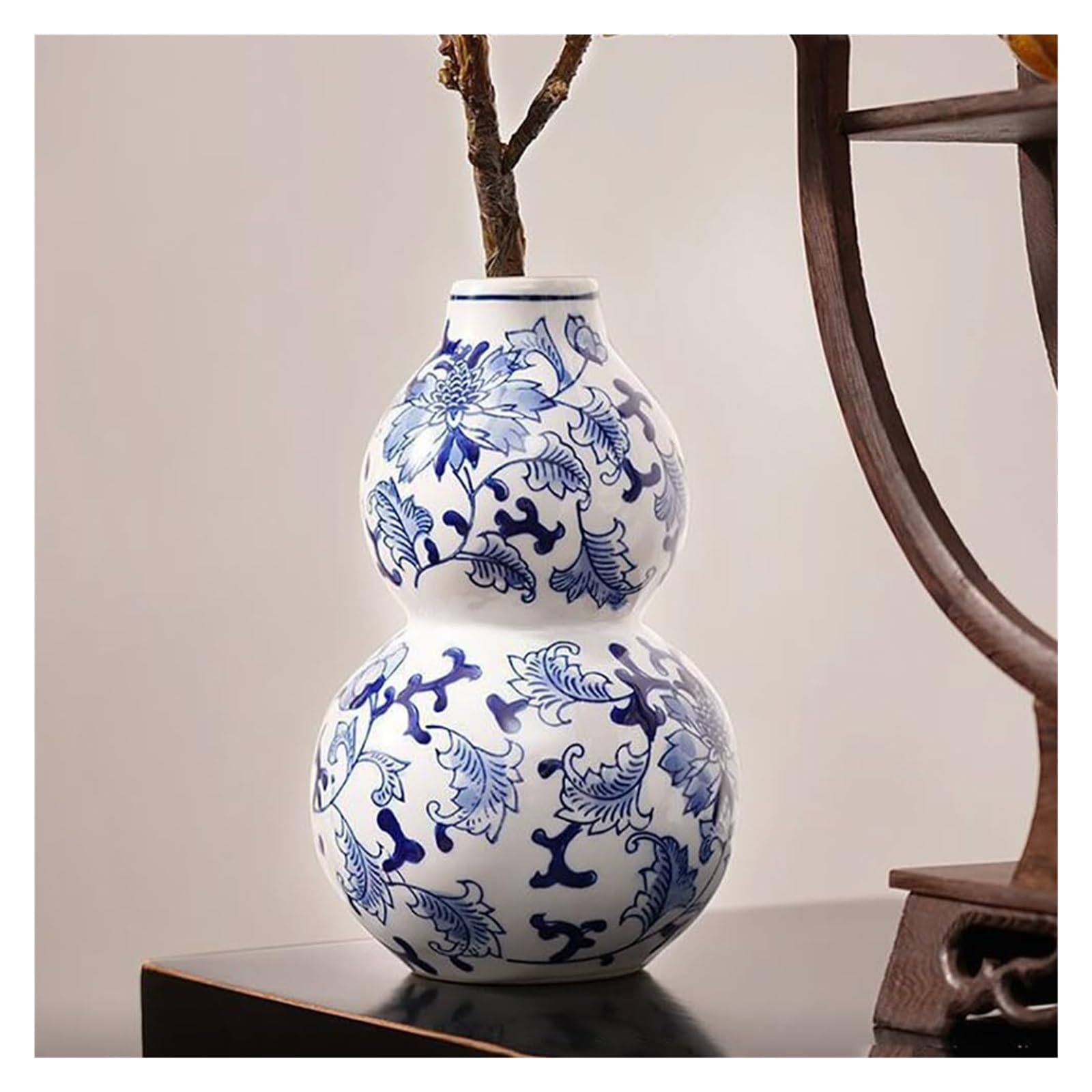Vase en céramique de salon style Chinoiserie artisanat d'art pour décoration raffinée