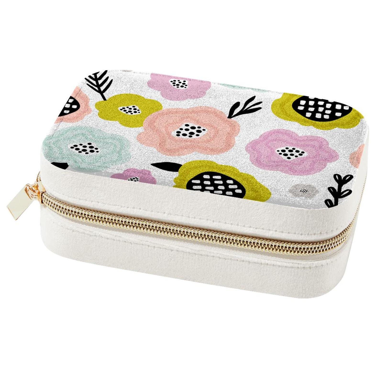 Boîte à bijoux de voyage fleur : mini organisateur bagues et colliers pour femme