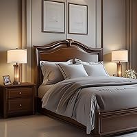 Vista 4 de RORIA - Juego de lámparas de mesa de granja para sala de estar con 2 puertos de carga USB, lámpara de mesita de noche rústica vintage con luz 1