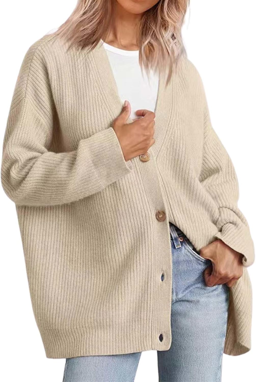 Scapodo Womens Fall Fashion Oversized Lightweight Warm Knit Jacket Elevate Your Fashion Taste Work And Casual Wear