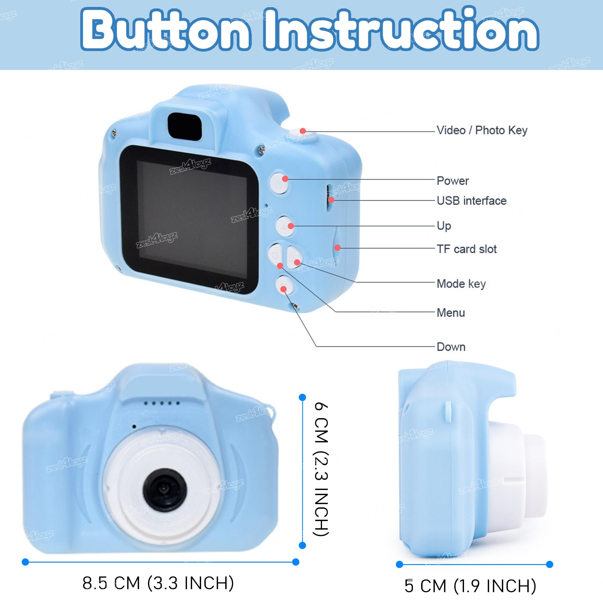 Zest 4 Toyz Digital Camera for Kids Camera for Photos and Videos