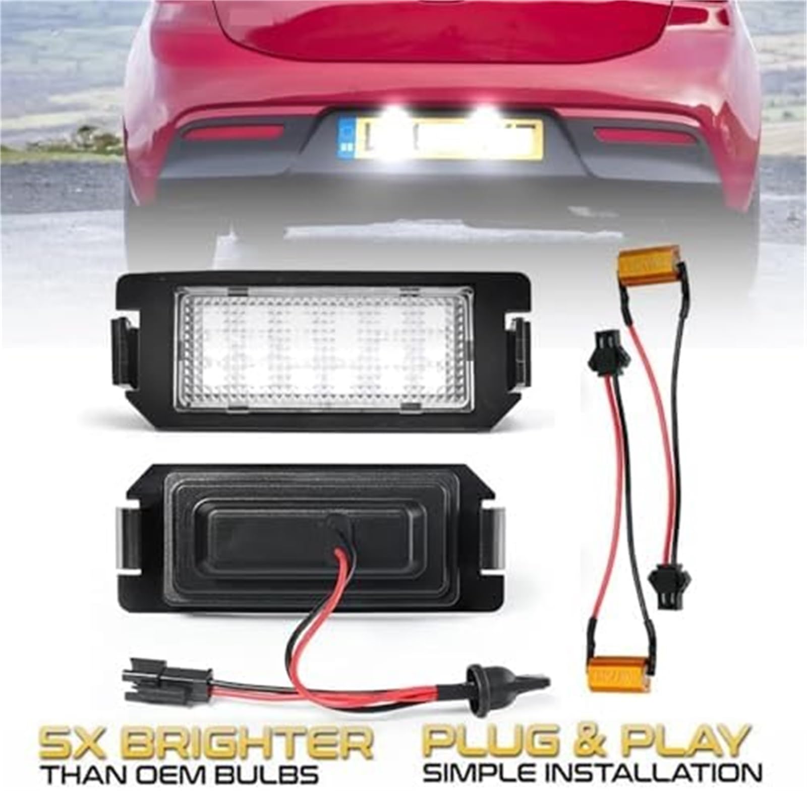 2 szt. 6000K LED Lampy oświetlenia tablicy rejestracyjnej, do Kia, Soul Rio 3 Picanto, Hyundai, I10 I20 Ioniq Veloster, Genesis, Coupe Tiburon Zespół oświetlenia tablicy rejestracyjnej