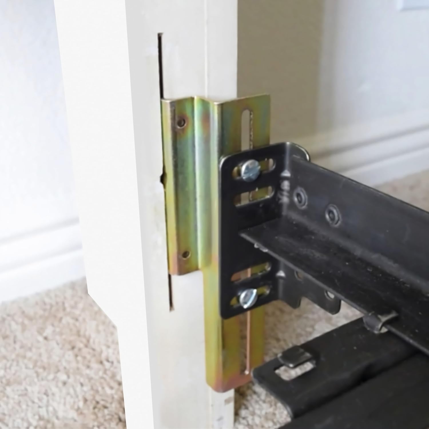 4Pcs #711 Bolt-On to Hook-On Bed Frame Conversion Brackets with Hardware Hook Plate,Headboard Hook Set, Hook on Bed Rails, Bed Frame Brackets