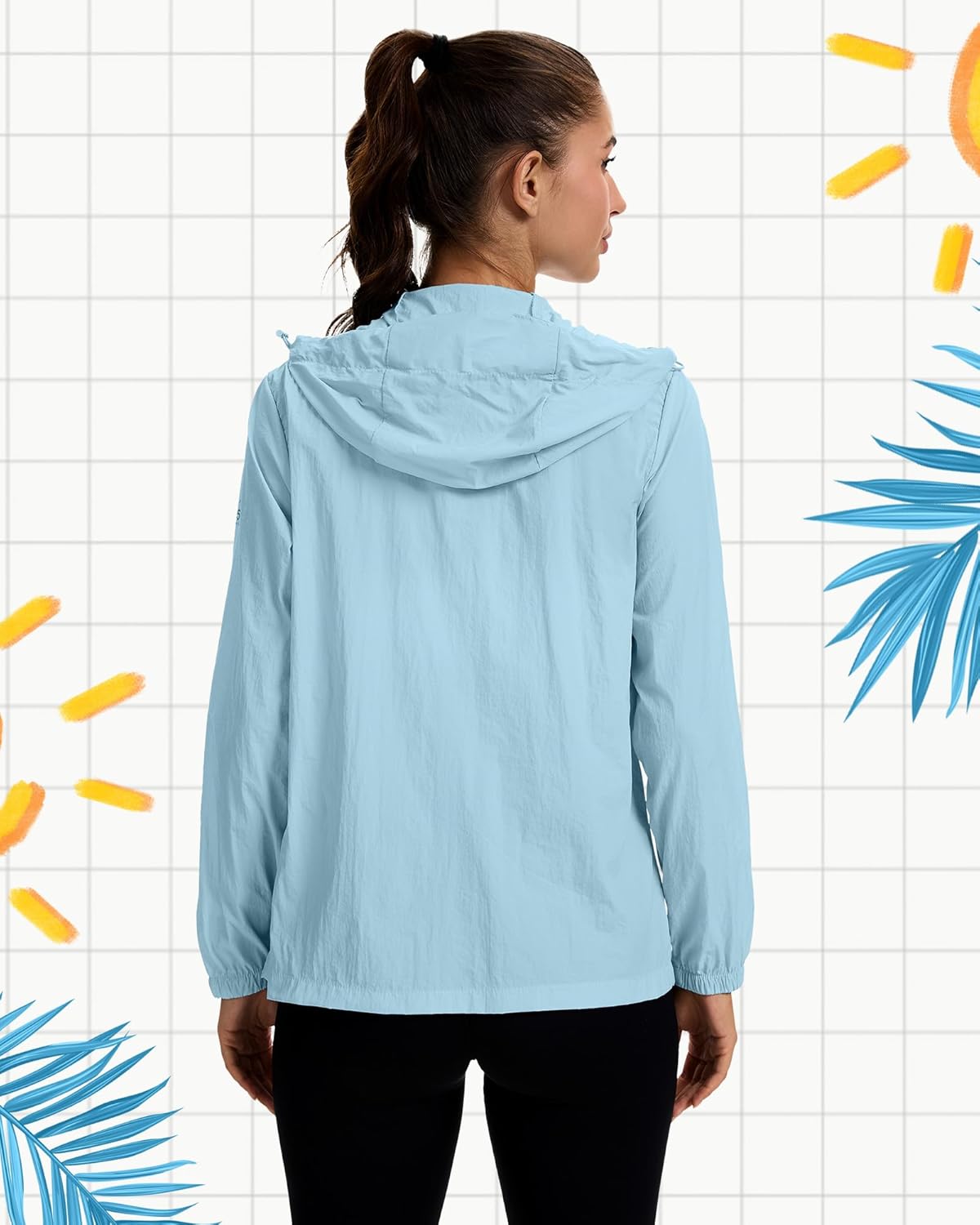 2 Pack Women's UPF 50+ UV Sun Protection Hoodie Jackets SPF Lightweight Sun Shirt with Pocket Full Zip Hiking Hoodie