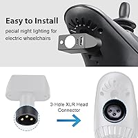Vista 9 de Accesorios para silla de ruedas eléctrica, luz LED, cabezal XLR de 3 pines, ángulo ajustable de alto brillo, controlador de iluminación nocturna