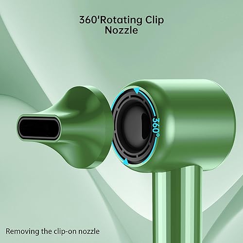 Miniatura 7 de Secador de pelo, secador de pelo profesional de alta velocidad para secado rápido, potente secador de pelo de 1400 W, 3 temperaturas2 velocidades,