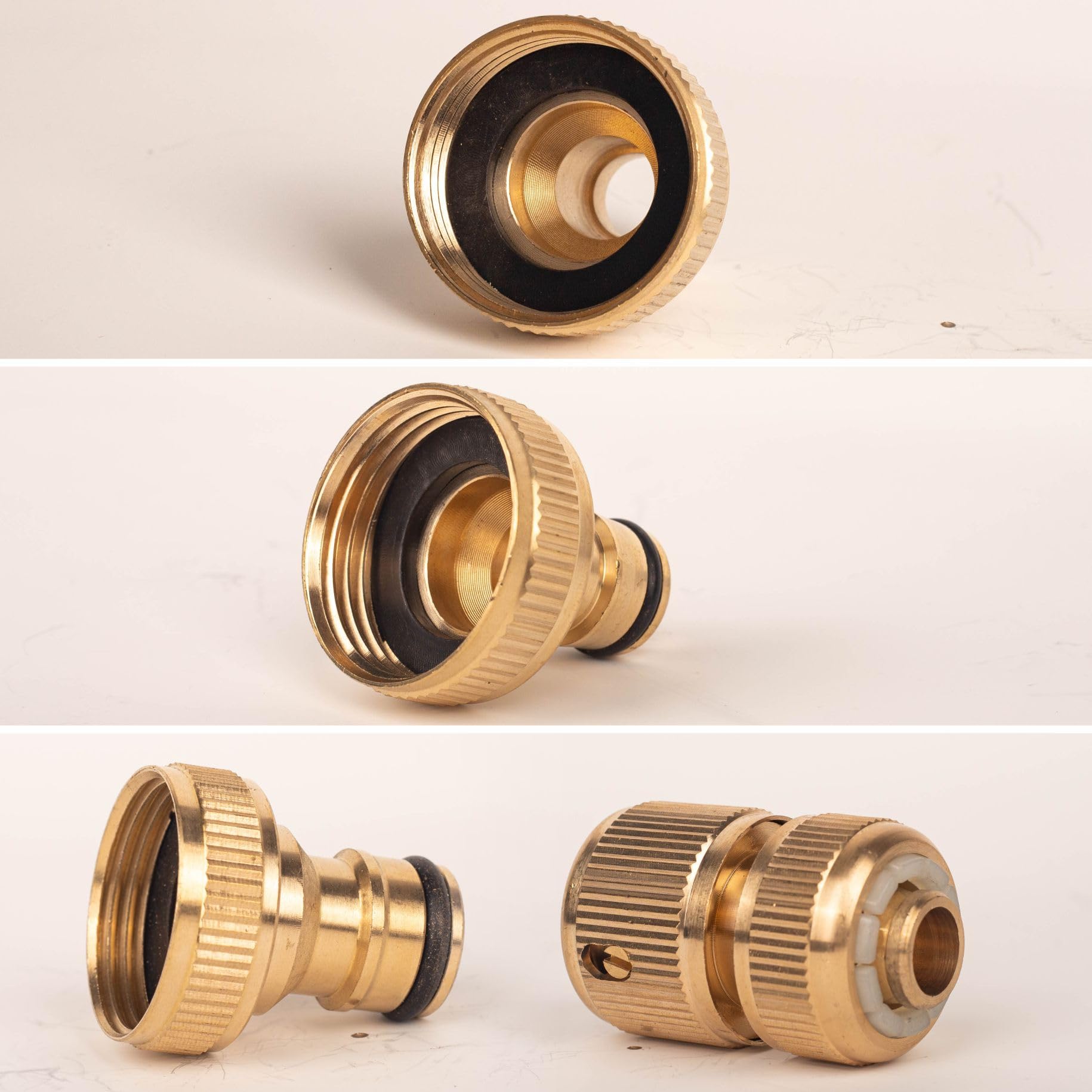 ZSYIULIA Brass Tap Connector, Kitchen Sink & Garden Hose Adapter, Brass Garden Hose Tap Connector, 3/4", Gold - Image 4