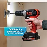 Vista 4 de BLACK+DECKER 20V MAX Cordless Drill Kit with Battery, Charger, Includes Double Sided Drill Bit (BCD702C1)