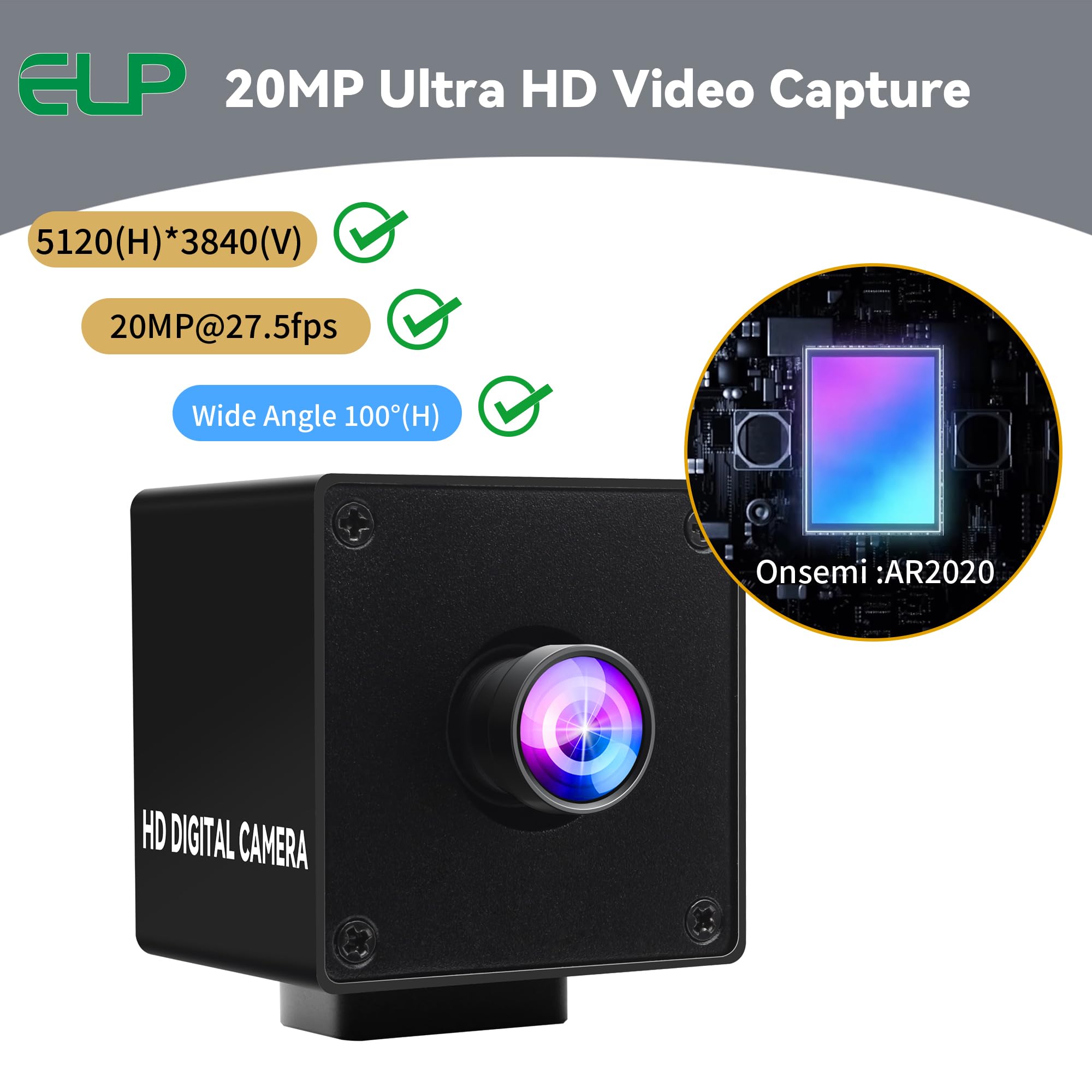 Amazon.co.jp: ELP ウルトラHD 20MP USB3.0カメラ コンピューターミニ