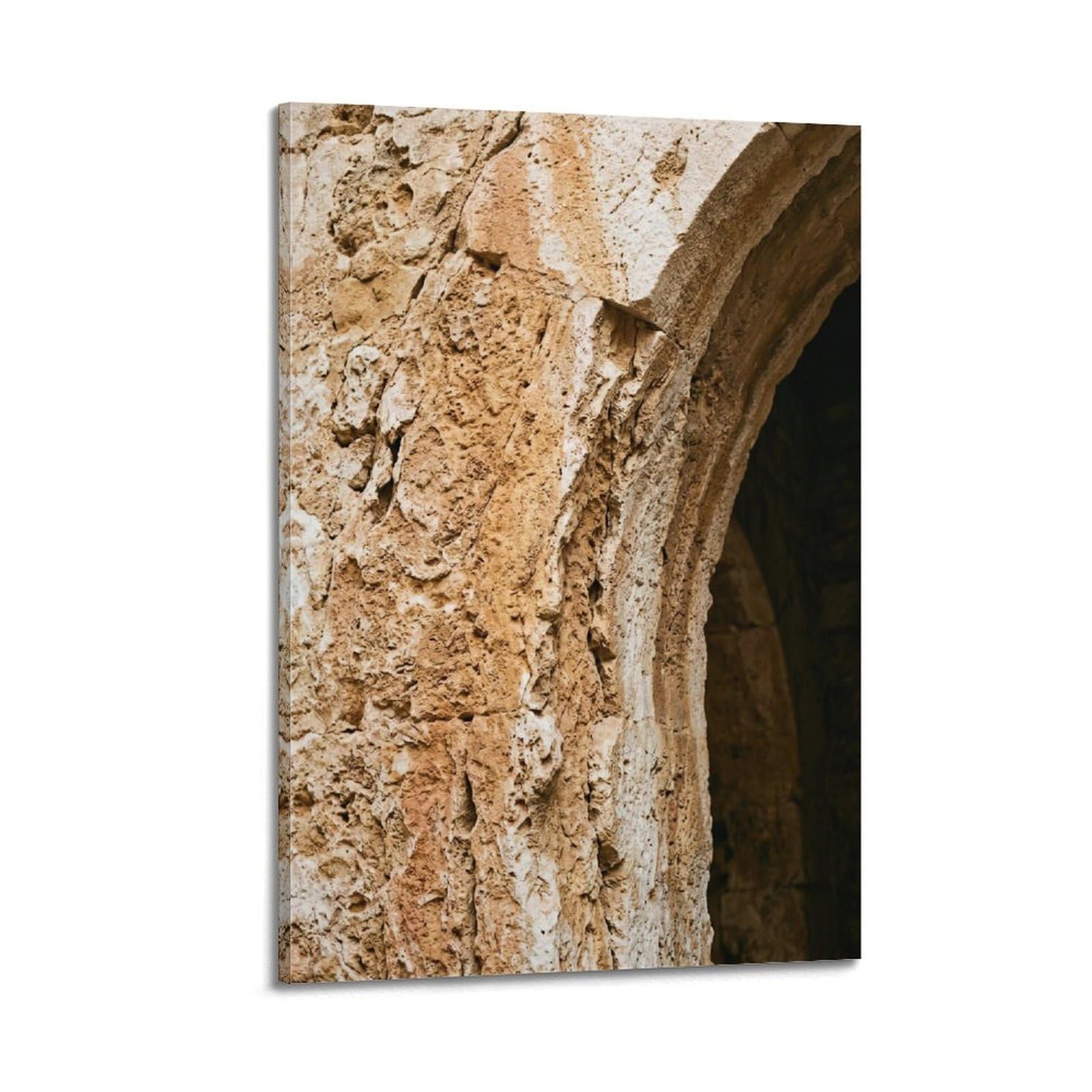 FQNYR Mediterranean Life Photo Arch Weathered Stone Poster Painting Canvas Wall Art Print20x30inch(50x75cm) Frame-style