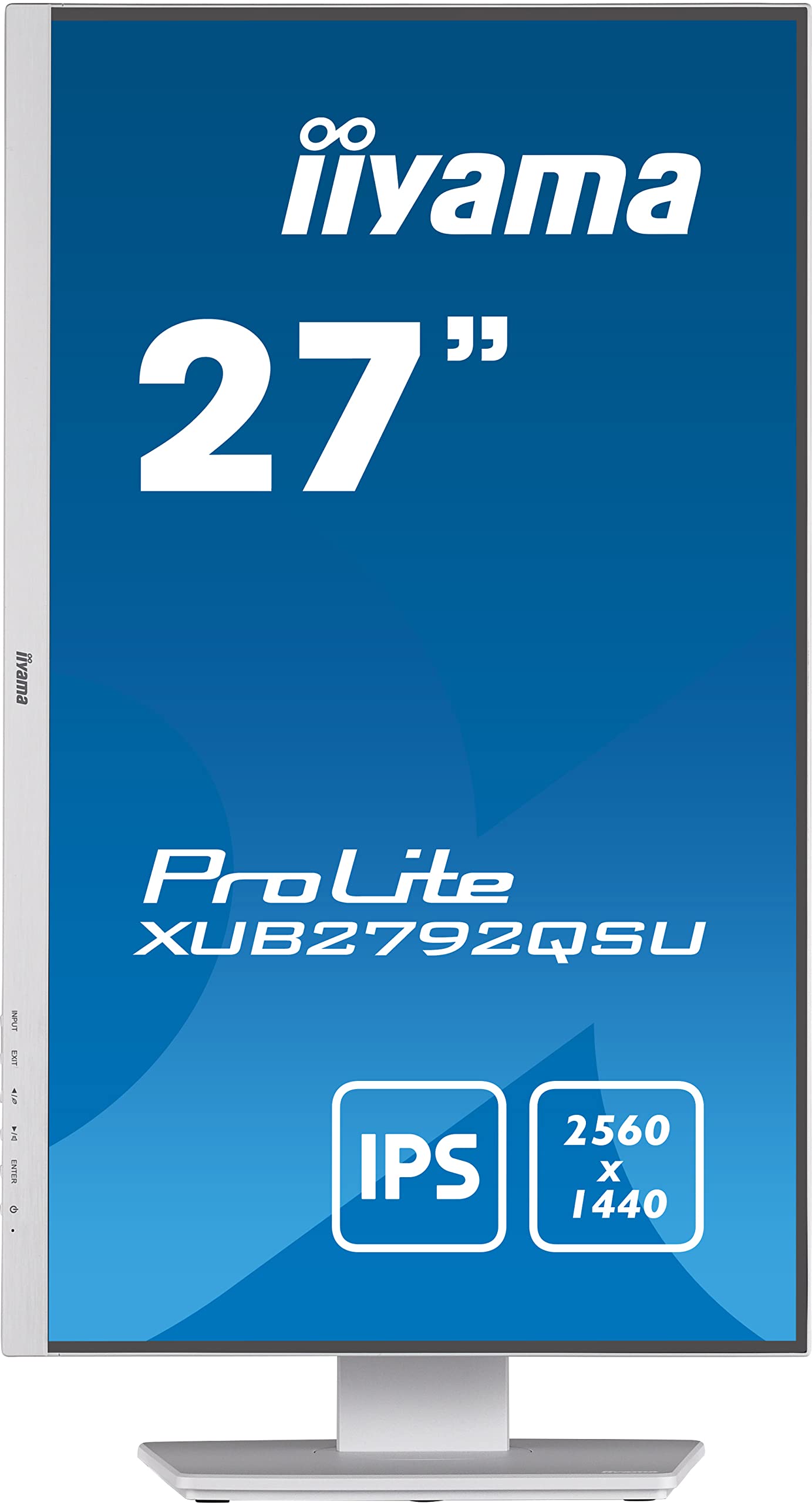 iiyama Prolite XUB2792QSU-W5 68,5cm 27" IPS LED-Monitor WQHD DVI HDMI DP USB3.0 Ultra-Slim-Line FreeSync Höhenverstellung Pivot weiß