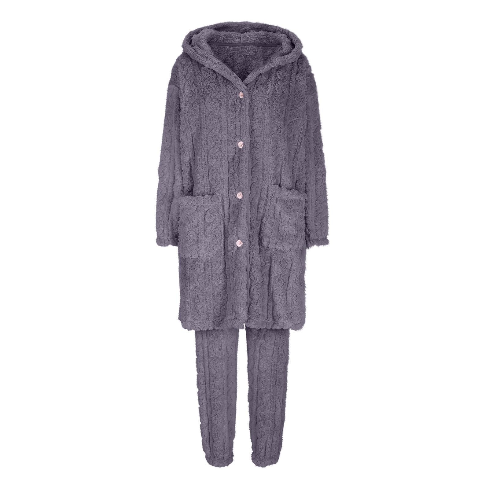 Pijamas de mujer genérico de invierno cálido pijama, pijama de mujer cálido invierno de algodón, conjunto de hogar y casual, conjunto suave y cómodo, ropa cómoda y fácil de llevar, ropa de tela