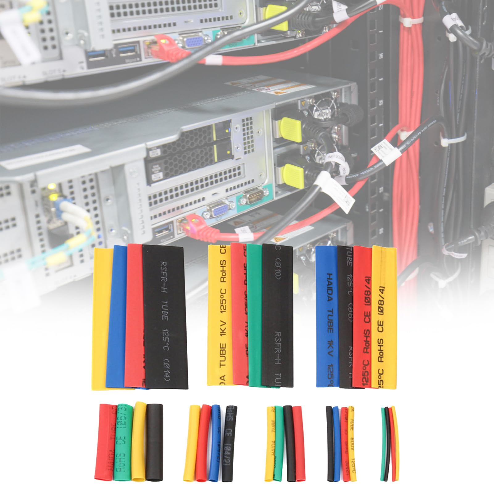 Kit 70 Pezzi Tubo Termorestringente 2:1, 5 Misure Assortite, Per Cavi E Manicotti Elettrici