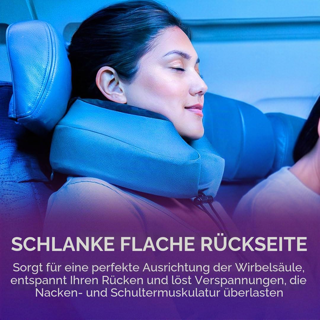 Cabeau Evolution S3 Travel Pillow - Gurte für Flugzeugsitz - Ensures Your Head Won't Fall Forward - Relax with Plush Memory Foam - Quick-Dry Fabric Keeps You Cool and Dry (Indigo)..