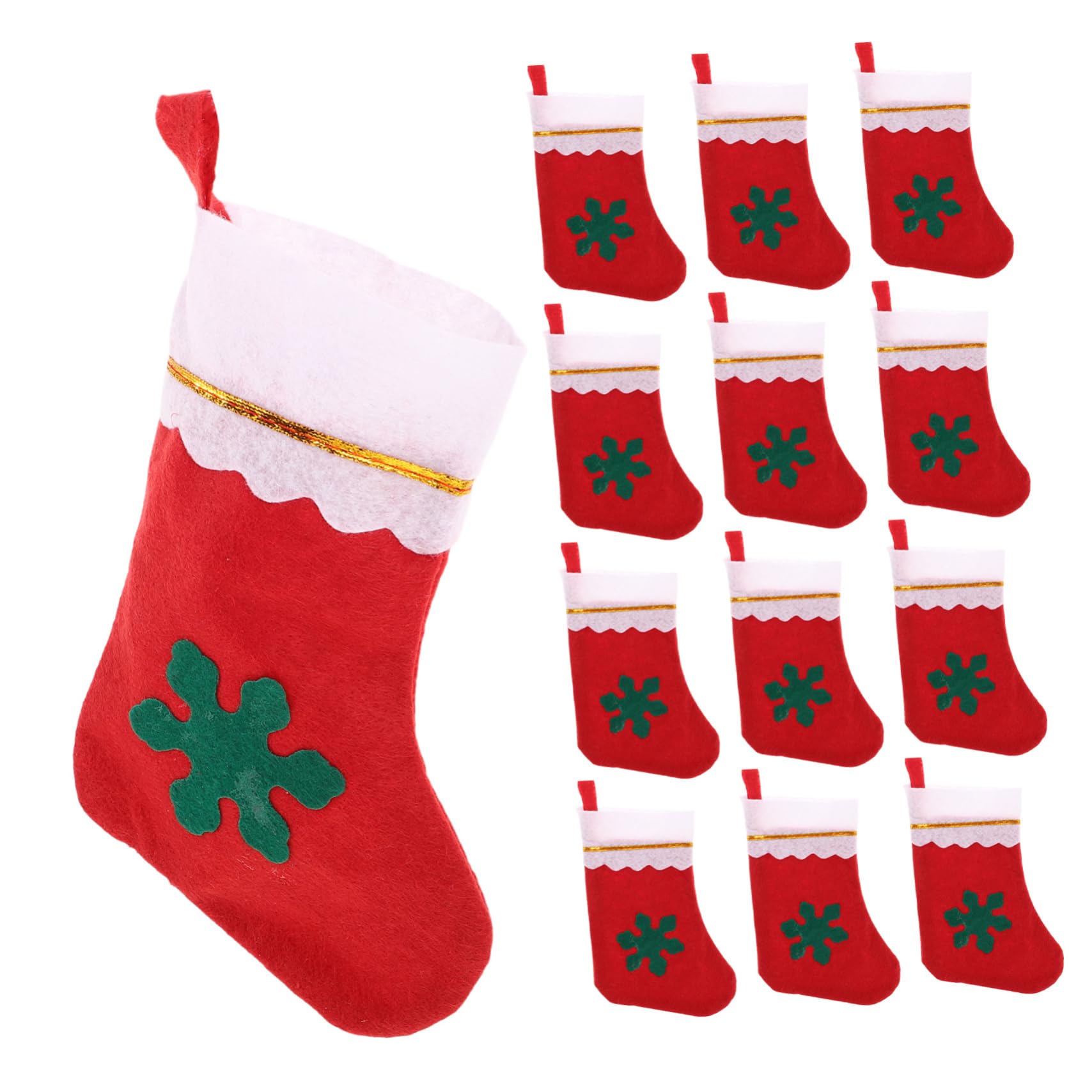 Ciieeo 3 Sätze Weihnachtsstrumpf Goodie Bag Abgestuft Plüsch Weihnachtsstrümpfe Strümpfe Weihnachten Büro Dekoration Office Decoration Weihnachtsanhänger Socken- Stoff Stück * 3