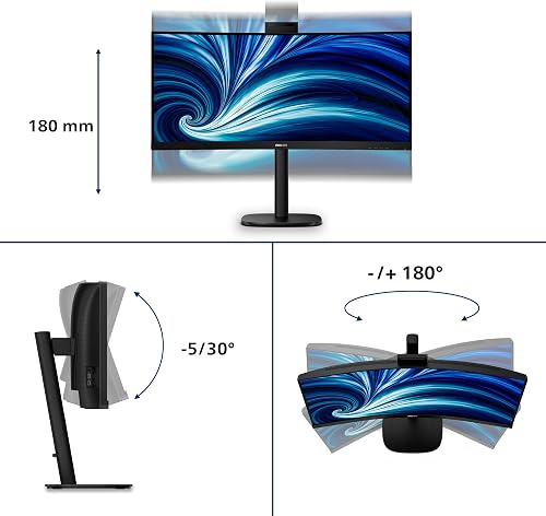 Philips 3000 series 34B2U3600CH/00 Monitor PC 86,4 cm [34] 3440 x 1440 Pixel Wide Quad HD LCD Nero (Philips 34 INCH Curved 120Hz HDMI webcam) - 5