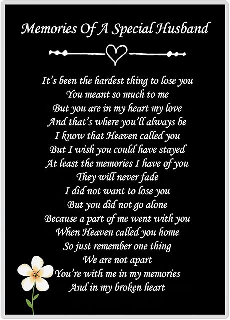 Husband Memorial Card Funeral Graveside Poem & Stake F84, Multicoloured, 148mm x 105mm