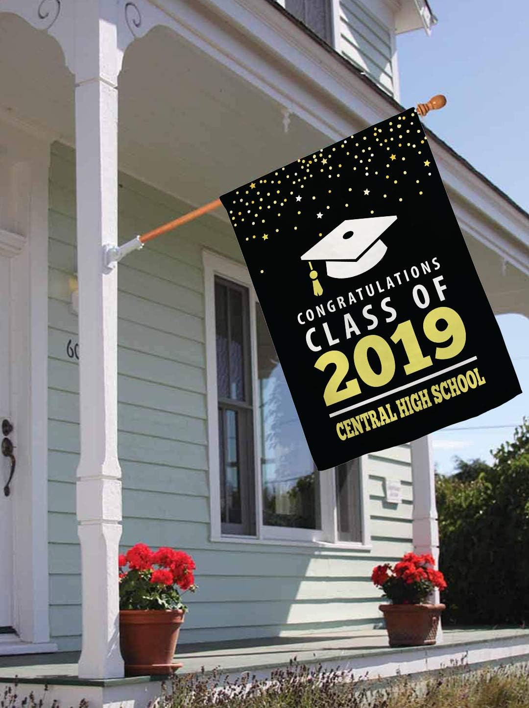 Graduation Decor Congratulations Class of Custom Year & Text Personalized Vertical House Flag