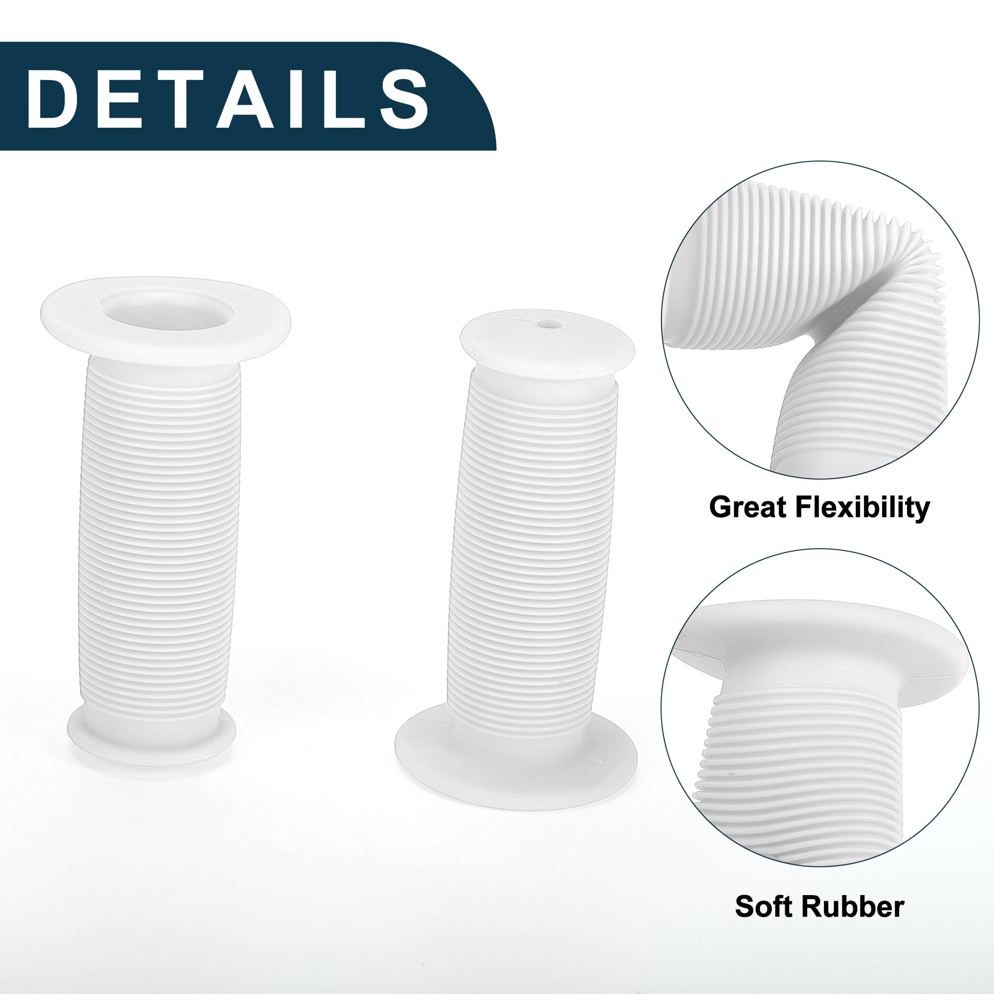 TUCKBOLD Bike Handlebar Grips Covers 85mm Long Lightweight | Bicycle End Grips Protector White 1 Pair - Image 3
