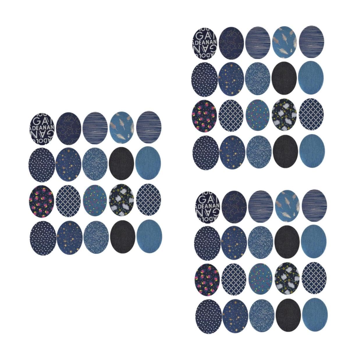 Lurrose 60stücke Bedruckte Denim Applikationen Diy Patches Für Jeans Und Kleidung Zufällige Farben Für Kreative Reparaturen Und Gestaltung